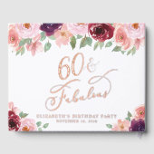 Elegante Bloemen 60ste Verjaardag Party Roos Goud Gastenboek (Achterkant)