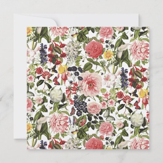 Elegante Bloemen 60ste Verjaardag Party Uitnodigin Kaart (Achterkant)