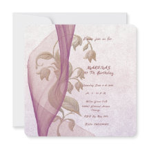 Elegante bloemen 70 ste verjaardag uitnodigingskaa