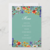 Elegante Bloemen 70e Verjaardag Programma Menu Bla (Achterkant)