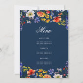 Elegante Bloemen 70e Verjaardag Programma Menu Mar (Achterkant)