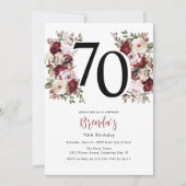 Elegante Bloemen 70ste Verjaardag Kaart (Voorkant)