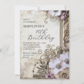 Elegante Bloemen 70ste Verjaardag Kaart (Voorkant)