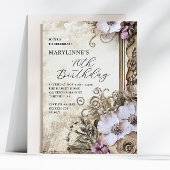 Elegante  Bloemen 70ste Verjaardag Kaart