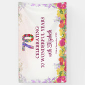 Elegante Bloemen 70ste Verjaardagsfeest / 70 jaar Spandoek (Verticaal)