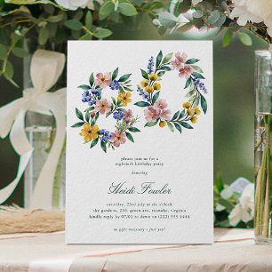Elegante Bloemen 80' Botanische 80ste Verjaardag Kaart