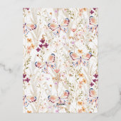 Elegante Bloemen 80e Wildflower Verjaardag Folie Uitnodiging (Achterkant)