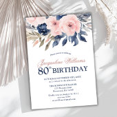 Elegante Bloemen 80ste Verjaardag Kaart