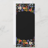 Elegante Bloemen 80ste Verjaardag Party Menu Zwart Kaart (Achterkant)