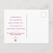 Elegante Bloemen 80ste Verjaardagsfeest Save The D Aankondigingskaart (Achterkant)