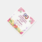 Elegante Bloemen 90ste Verjaardagsfeest / 90 jaar Servet (Hoek)