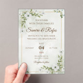 Elegante Bloemen - Aanpasbare Rustieke Boho Acryl Uitnodigingen (Insitu (Draagbaar))