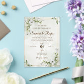Elegante Bloemen - Aanpasbare Rustieke Boho Acryl Uitnodigingen (Insitu (Huwelijk))