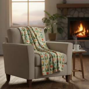 Elegante bloemen Abstracte lente Fleece Deken