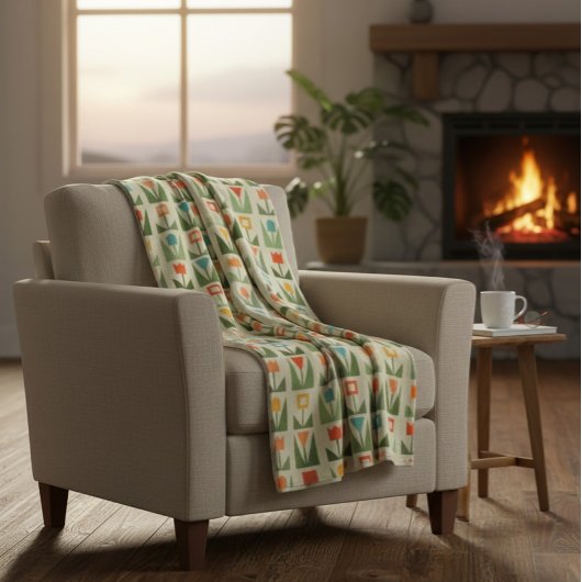 Elegante bloemen Abstracte lente Fleece Deken