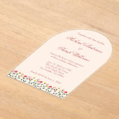 Elegante bloemen acryl bruiloft uitnodigingen (Laagn)