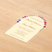 Elegante bloemen acryl bruiloft uitnodigingen (Laagn)