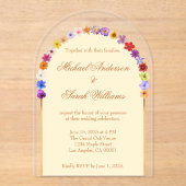 Elegante bloemen acryl bruiloft uitnodigingen (Voorkant)