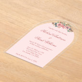 Elegante bloemen acryl bruiloft uitnodigingen (Laagn)