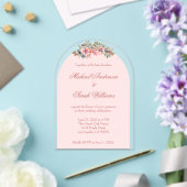Elegante bloemen acryl bruiloft uitnodigingen (Insitu (Huwelijk))