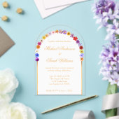 Elegante bloemen acryl bruiloft uitnodigingen (Insitu (Huwelijk))