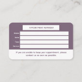 Elegante Bloemen Afspraak Herinnering Kaart Afsprakenkaartje (Achterkant)