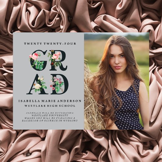  ELEGANTE BLOEMEN AFSTUDEREN AANKONDIGING