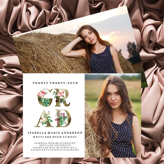  ELEGANTE BLOEMEN AFSTUDEREN AANKONDIGING