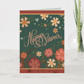 Elegante Bloemen Altijd en Voor Altijd Quote Liefd Kaart (Voorkant)