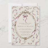 Elegante  Bloemen Antiek Lijst Vrijgezellenfeest Kaart (Voorkant)