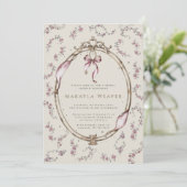 Elegante  Bloemen Antiek Lijst Vrijgezellenfeest Kaart (Staand voorkant)