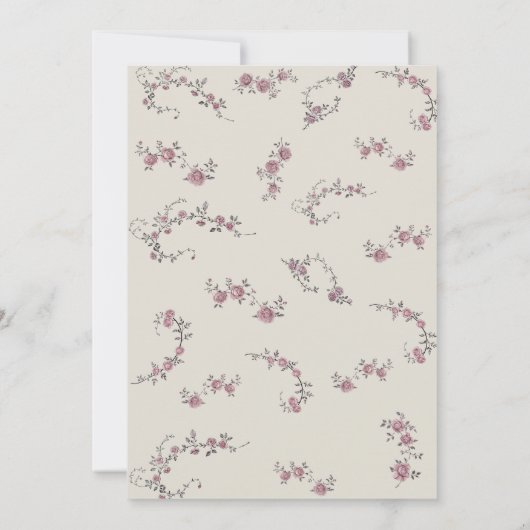 Elegante  Bloemen Antiek Lijst Vrijgezellenfeest Kaart (Achterkant)