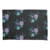 Elegante bloemen aqua groen paarse violet Dark BG Kussensloop (Voorkant-Links)