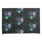 Elegante bloemen aqua groen paarse violet Dark BG Kussensloop (Voorkant-Rechts)