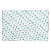 Elegante bloemen aqua groen paarse violet licht kussensloop (Achterkant-Links)