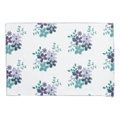 Elegante bloemen aqua groen paarse violet licht kussensloop (Voorkant-Links)