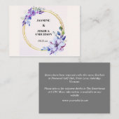 Elegante Bloemen Aquarel Gouden Cirkel Huwelijk Notitiekaartje (Voorkant / Achterkant)