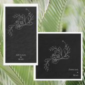 Elegante Bloemen B/W Gast Papier Servet