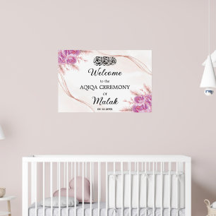 Elegante Bloemen Baby Islamitische Aqeeqah Aqiqa Poster