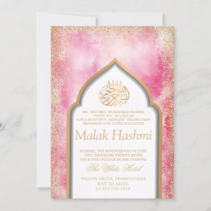 Elegante Bloemen Baby Meisje Islamitische Aqiqa Aq Kaart