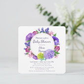 Elegante bloemen | BABY SHOWER WATERVERF Kaart (Staand voorkant)