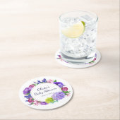 Elegante bloemen | BABY SHOWER WATERVERF Ronde Kartonnen Onderzetter (Insitu)