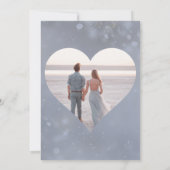 Elegante Bloemen Barok Blauw Column Huwelijk Save The Date (Achterkant)