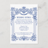 Elegante Bloemen Barok Column Trouwdetails Informatiekaartje (Voorkant)