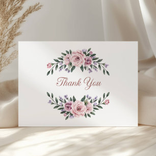 Elegante bloemen bedankkaart