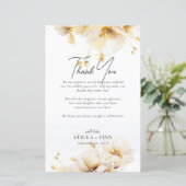 Elegante bloemen Bedankt bruiloft receptie Kaart (Staand voorkant)