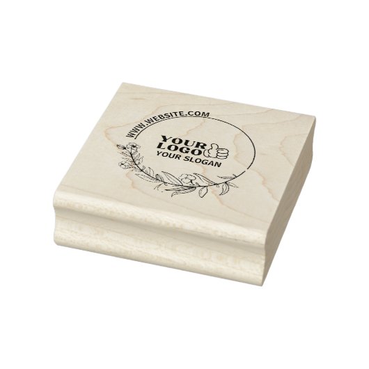 Elegante Bloemen Bedrijf Logo Rubber Stamp - Custo Rubberstempel (Stempel)