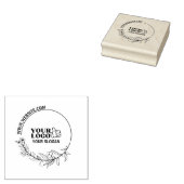 Elegante Bloemen Bedrijf Logo Rubber Stamp - Custo Rubberstempel (Gestempeld)