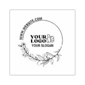 Elegante Bloemen Bedrijf Logo Rubber Stamp - Custo Rubberstempel (Afrduk)