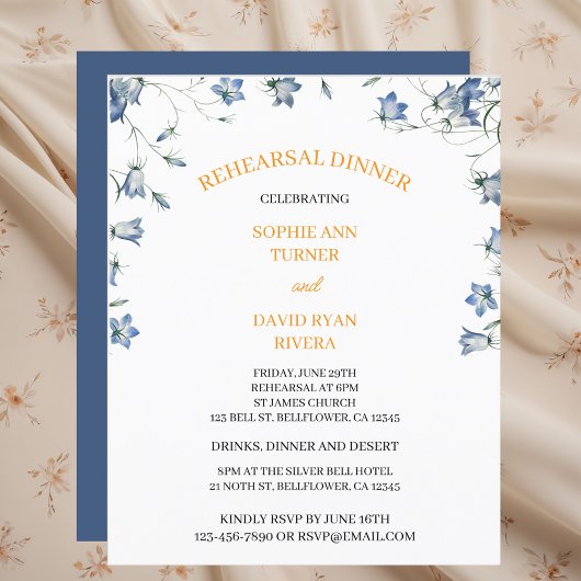 Elegante Bloemen Bellflower Budget repetitie diner Flyer